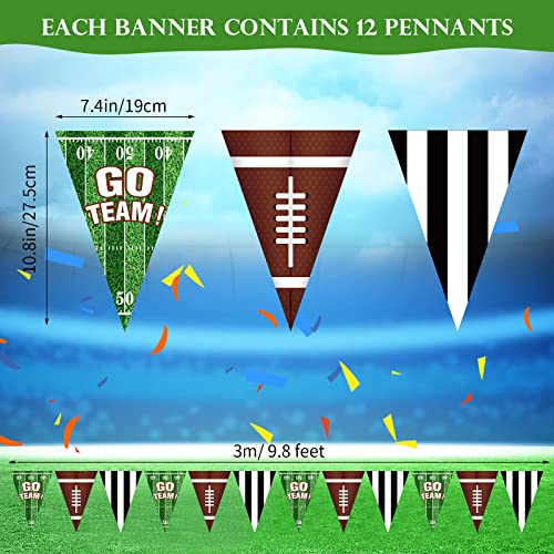 5 Pieces Football Pennant Banner, 9.8Ft, Football Party Decoration