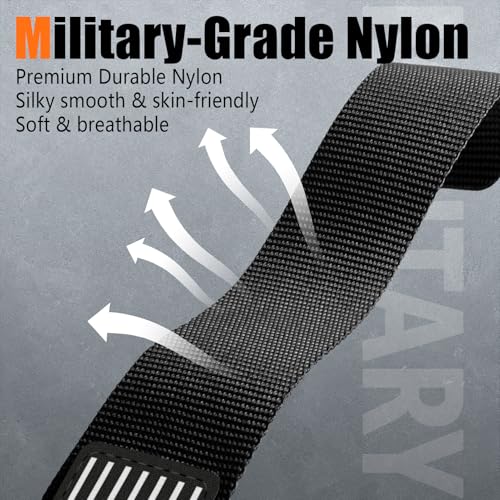 Rugged Nylon- Compatible with Apple Watch Ultra 3/ Ultra 2 Band 49mm Men,Tactical Soft Woven Stars- Stripes Flag Sport Strap for iWatch Bands 46mm