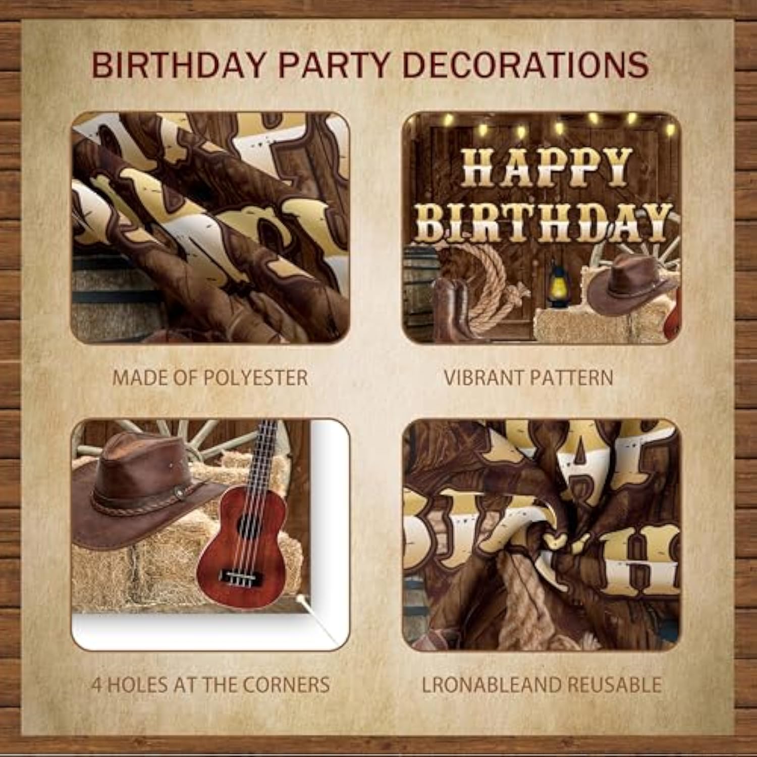 Wild West Cowboy Party Set Balloon Arch Garland Western Backdrop Balloons