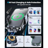 Dual Coil Wireless Car Charger Auto Clamping 15W Cup Holder Phone Wireless Charger Mount Fast Charge Tri-Pivots Height Adjustable Phone Holder Car Truck For Iphone 16 15 14 13 Samsung Lg Etc.