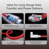 USB-C to USB-C Tethering Cable 16.5FT (5m), Right Angle Photography Cord, 20Gbps Fast Transfer, 4K@60Hz, PD Power Delivery, Compatible with