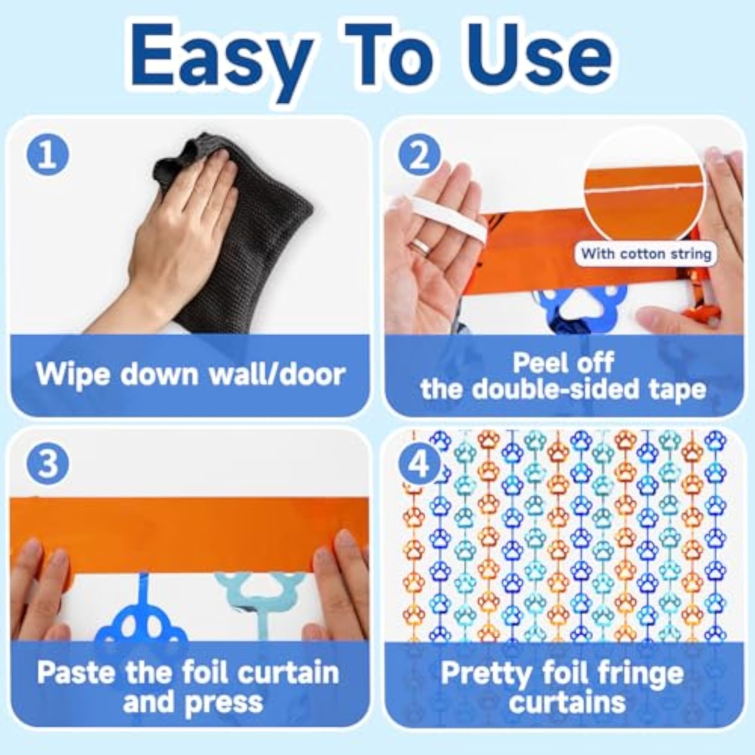 Orange Foil Fringe Curtain 2 Pack 3.3x6.6Ft Party Photo Booth Decor