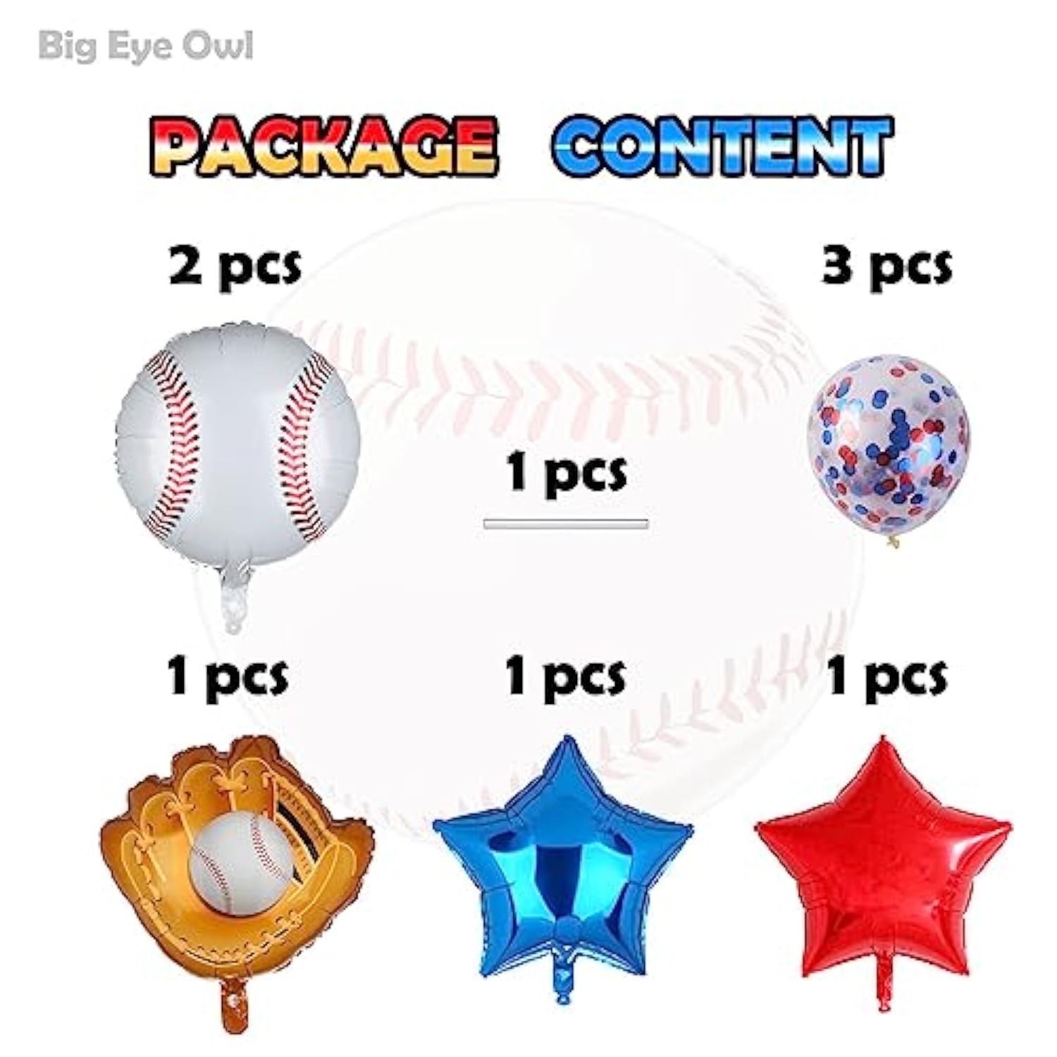 Baseball Birthday Party Foil Balloons Set Decorations Glove Round Baseball Theme Mylar Confetti Balloon Supplies Baby Shower