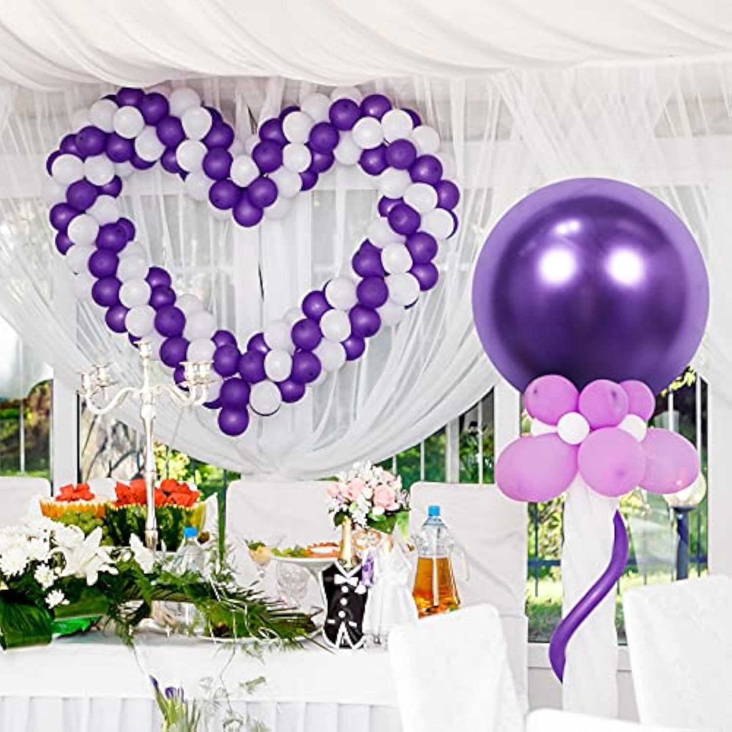 6 Pieces 36/ 18 Inch Giant Metallic Balloons Extra Large Latex Jumbo C