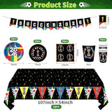 Soccer Party Decorations Set, Soccer Supplies Kit with Plates, Cups, Napkins, Tablecloth, Banner, Swirls, Honeycomb Centerpieces and Cake Toppers for Watch Parties, Game Day, Soccer Fans