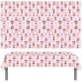 Coquette Bow Cowgirl Tablecloth 2Pcs Western Cowgirl Birthday Party Supplies Pink Bowknot Boots Rodeo Bachelorette Party Table Cover For Wild West Baby Shower Decor