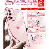 Luxury Pink Heart Plating Phone Case for Samsung Galaxy A37-5G