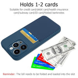 Designed For Iphone 14 Pro Case With Card Holder For Women Men Soft Liquid Silicone Cover [Microfiber Lining] Full Camera Protection Shockproof Slim For Iphone 14 Pro Case Wallet Blue