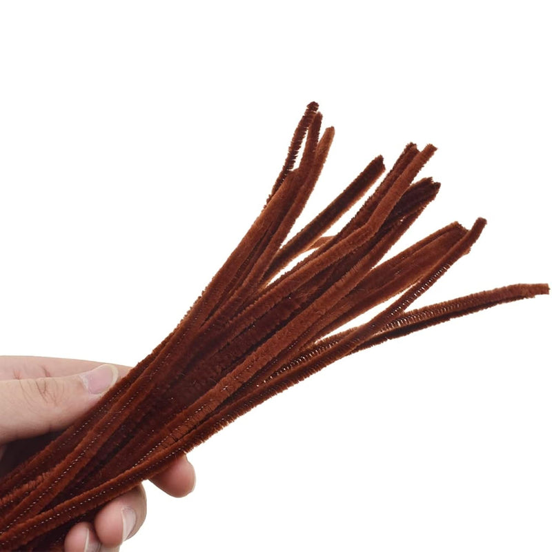 12Inches*6Mm Brown 70Pcs Pipe Cleaner Craft Chenille Stem Extra Long Chenille