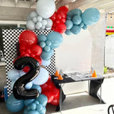 Red And Blue Balloons,12 Inch Navy Blue Macaron Blue And Dark Blue With Matte Red Balloons,For Birthday Wedding Baby Shower Theme Party Decorations