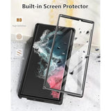 For Samsung Galaxy S22 Ultra Case: Built-In Screen Protector & Kickstand Full-Body Dual Layer Rugged Military Grade Shockproof Protection Heavy Duty Protective Phone Cover 5G-Black