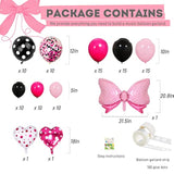 Mini Mouse Balloon Garland Arch Kit Light Pink Rose Red Black Bot Latex Balloons Confetti Balloon Bow Heart Love Foil Balloons Set For Baby Shower Decorations Birthday Party Supplies