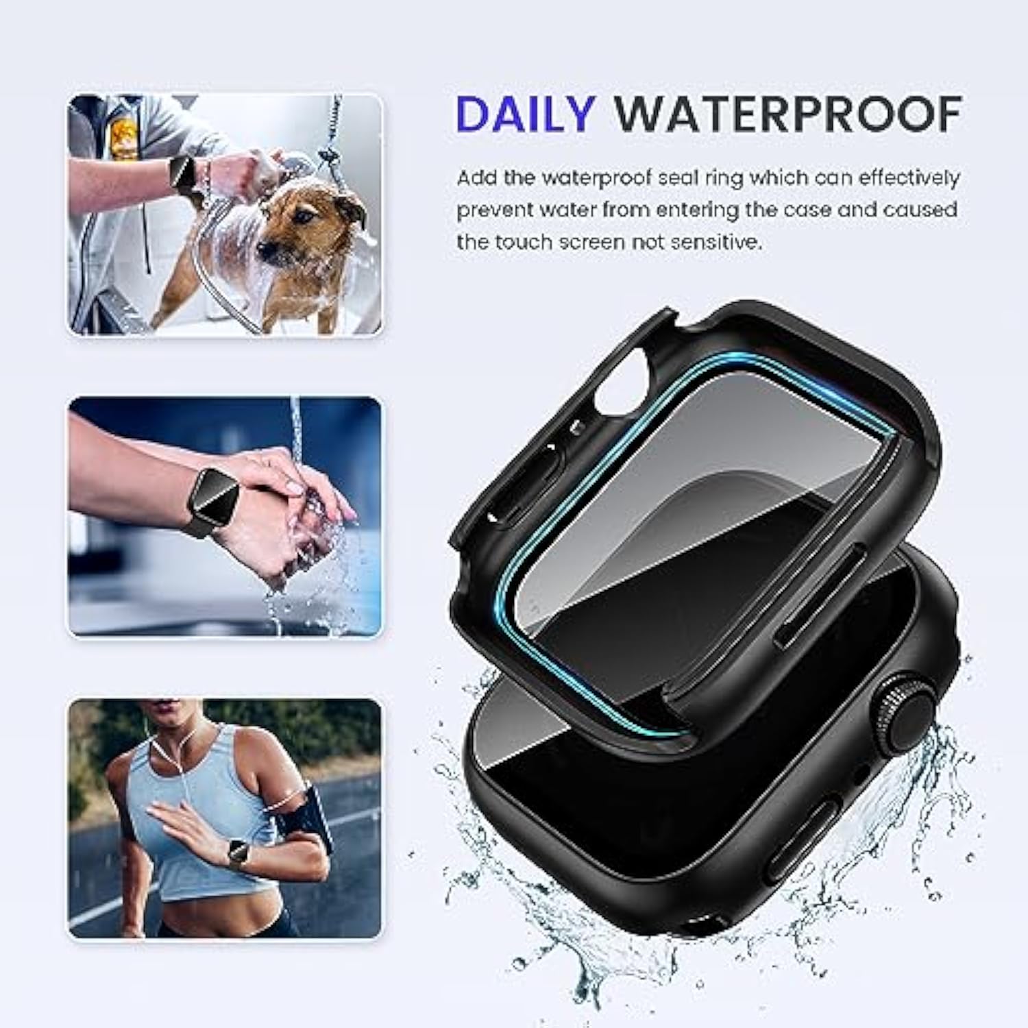 Privacy Waterproof Case Compatible For Apple Watch Screen Protector 46Mm 42Mm 45Mm 44Mm 41Mm 40Mm Ultra 2 49Mm Se Series 10 9 8 7 6 5 4, Anti Spy Face Cover Back Bumper For Iwatch Accessories