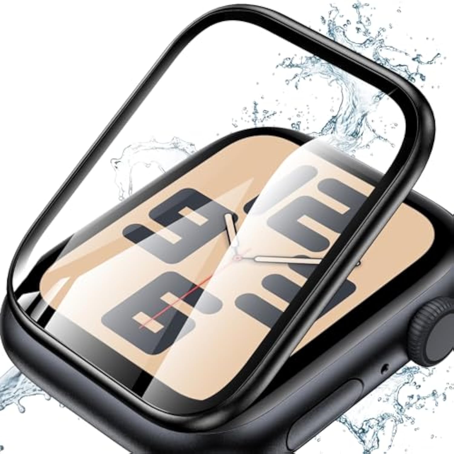 2 Pack For Watch Screen Protector 44Mm Se 2Nd/Se/Series 6 5 4, Titanium Bumper With Tempered Glass, [Upgrade Zero Bubble] Waterproof Full Cover Film For Iwatch Accessories, Black