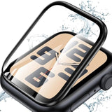 2 Pack For Watch Screen Protector 44Mm Se 2Nd/Se/Series 6 5 4, Titanium Bumper With Tempered Glass, [Upgrade Zero Bubble] Waterproof Full Cover Film For Iwatch Accessories, Black
