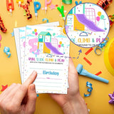 Playground Birthday Party Invitation, Park Themed Fill-In Invites For Adults Women & Men, 20 Invitations With Envelopes (4" X 6"), Adult Outdoor Party Favors Decorations And Supplies -27