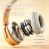 Bluetooth Cat Ear Headphones for Kids & Adults,Cute Headphones,Foldable LED Wireless Headset with Built-in Mic,Over Ear Wired Headphones Compatible