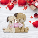 Valentine'S Day Decor - Resin Dog Couple Statues Anniversary Wedding Gifts Heart Gifts For Her Hugs Figurines Decor For Sweet Home Table