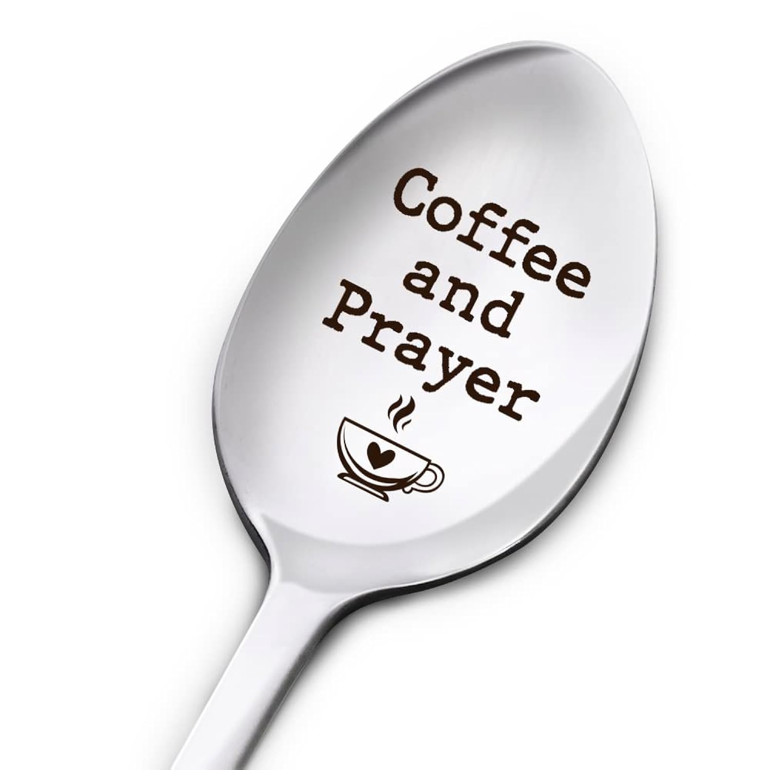 Christian Coffee Spoon Gifts For Women Men, Birthday Thanksgiving Christmas Religious Gifts For Coffee Lover Mom Dad Daughter Son, Engraved Stainless Steel Spoon