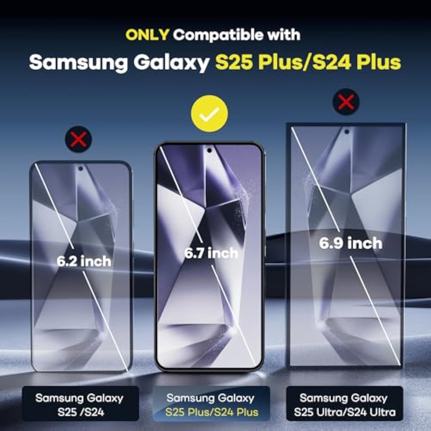 4-Pack For Samsung Galaxy S25 Plus/S24 Plus Screen Protector Film [Not Glass] Bubble Free Galaxy S25 Plus/S24 Plus 5G Hybrid Film [Fingerprint Compatible][7H Hybrid]