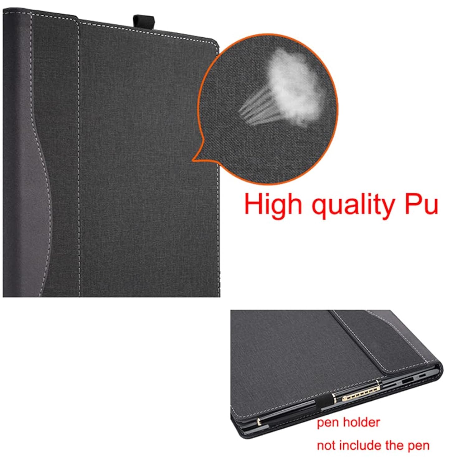 Laptop Cover Compatible With Lenovo Ideapad Flex 5 14Alc7 14Iau7 14Abr8 14Ahp9 14Irh9 14Iru9 14Iru8 14Q8X9 14 Inch Case Protective Device Sleeve Pu Lenther Notebook Pouch (Black)