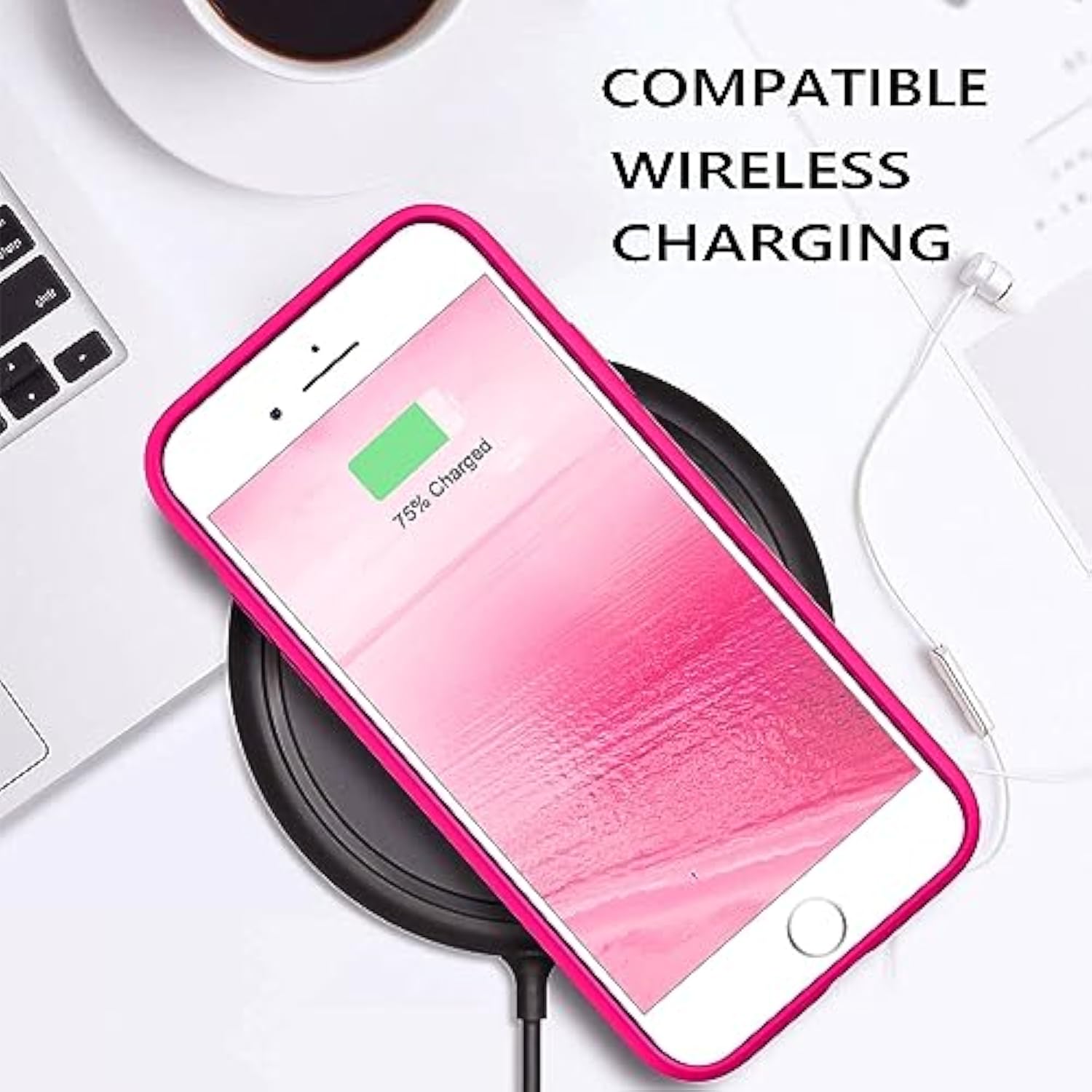 Compatible With Iphone 6S Case Iphone 6 Case Liquid Silicone Soft Gel Rubber Slim Light Microfiber Lining Cushion Texture Cover Shockproof Full Body Protective Case For Iphone 6/6S, Hot Pink