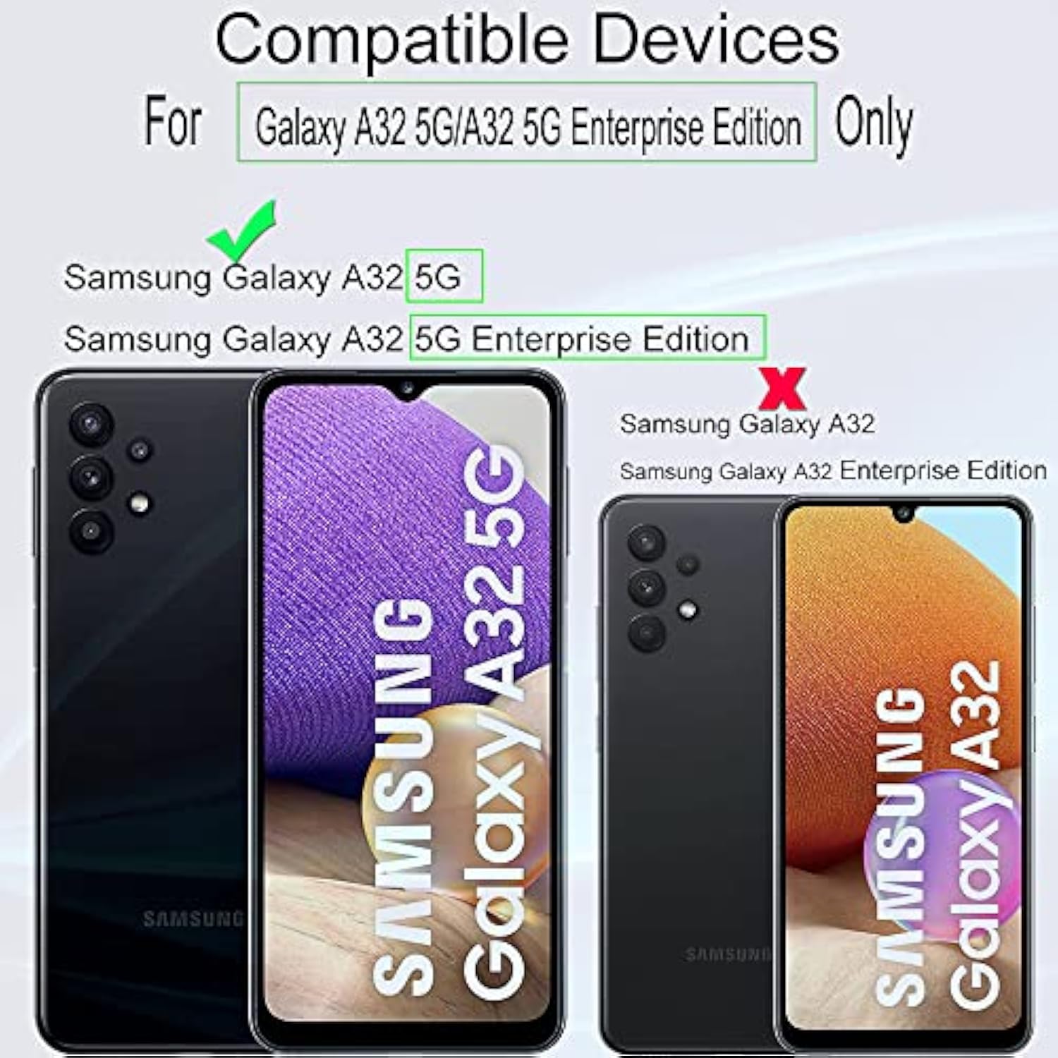 Screen Protector For Samsung Galaxy A32 5G(6.5 Inches),With 2Pcs Tempered Glass,1Pc Camera Lens Protector,1Pc Backing Carbon Fiber Film[Fingerprint Reader,Easy To Install]