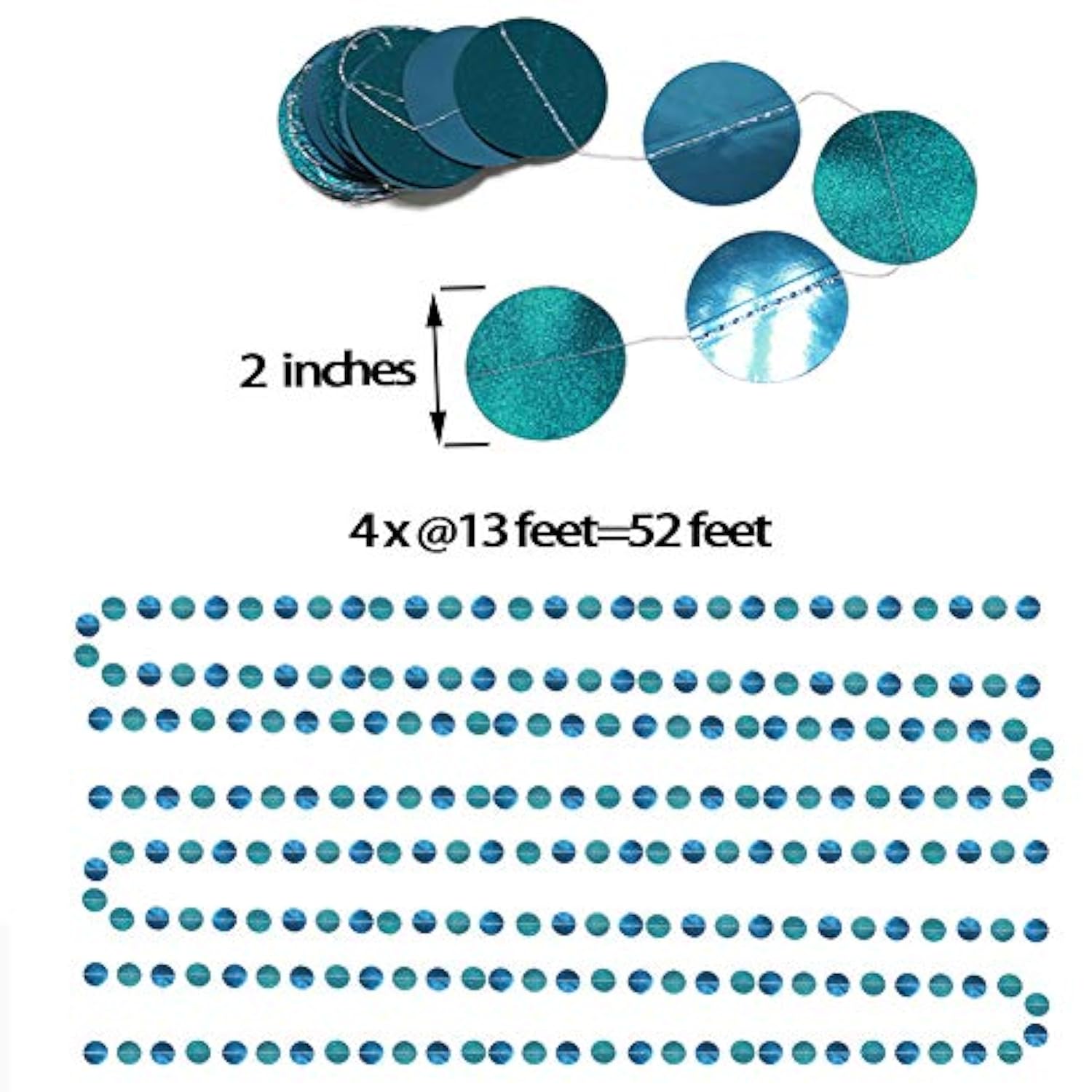 Teal Birthday Decorations For Woman Hanging Teal Garland Decoration Turquoise Streamer Banner Backdrop For Wedding Bridal Baby Shower Graduation Engagement Party Decor