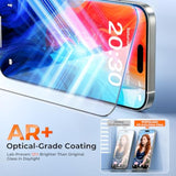 9H+ Military-Grade Tempered Glass For Iphone 17 Pro Max Screen Protector [ Ar Anti-Glare & Longest Durable] Shatterproof Hd Clear, Easy Install, Bubble Free, 2 Pack