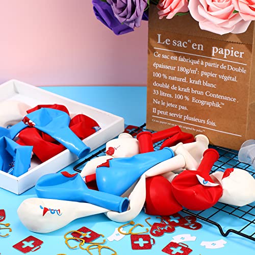 50 Pcs Nurse Balloons 12 Inch CNA Week Balloons Doctor Medical Party Decorations Appreciation Gift for BSN RN LPN Graduation Hospital Themed Birthday Retirement Party Supplies