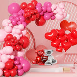 Valentines Day Balloon Arch Garland Kit Pink Red Balloons Red Heart Balloons for Valentine's Day Anniversary Mothers Day Wedding Engagement Party