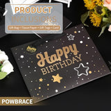 Black Birthday Gift Bag Medium 13x10.2x4.9 Inch Includes Card Tissue Paper Ribbon