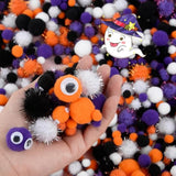 Halloween Craft Pom Poms with Wiggle Eyes: DIY Party Decorations