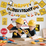 14 Packs Construction Happy Birthday Banner Vehicle Truck Garlands And Truck Cutouts Traffic Road Signs Birthday Party Decorations For Kids Boy Baby Shower Decorations (Construction)