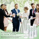 60 Pack Sage Eucalyptus Baby Shower Plastic Cups 12 Oz Sage Greenery Disposable Clear Plastic Cups For Baby Shower Birthday Boho Greenly Party Decorations Supplies