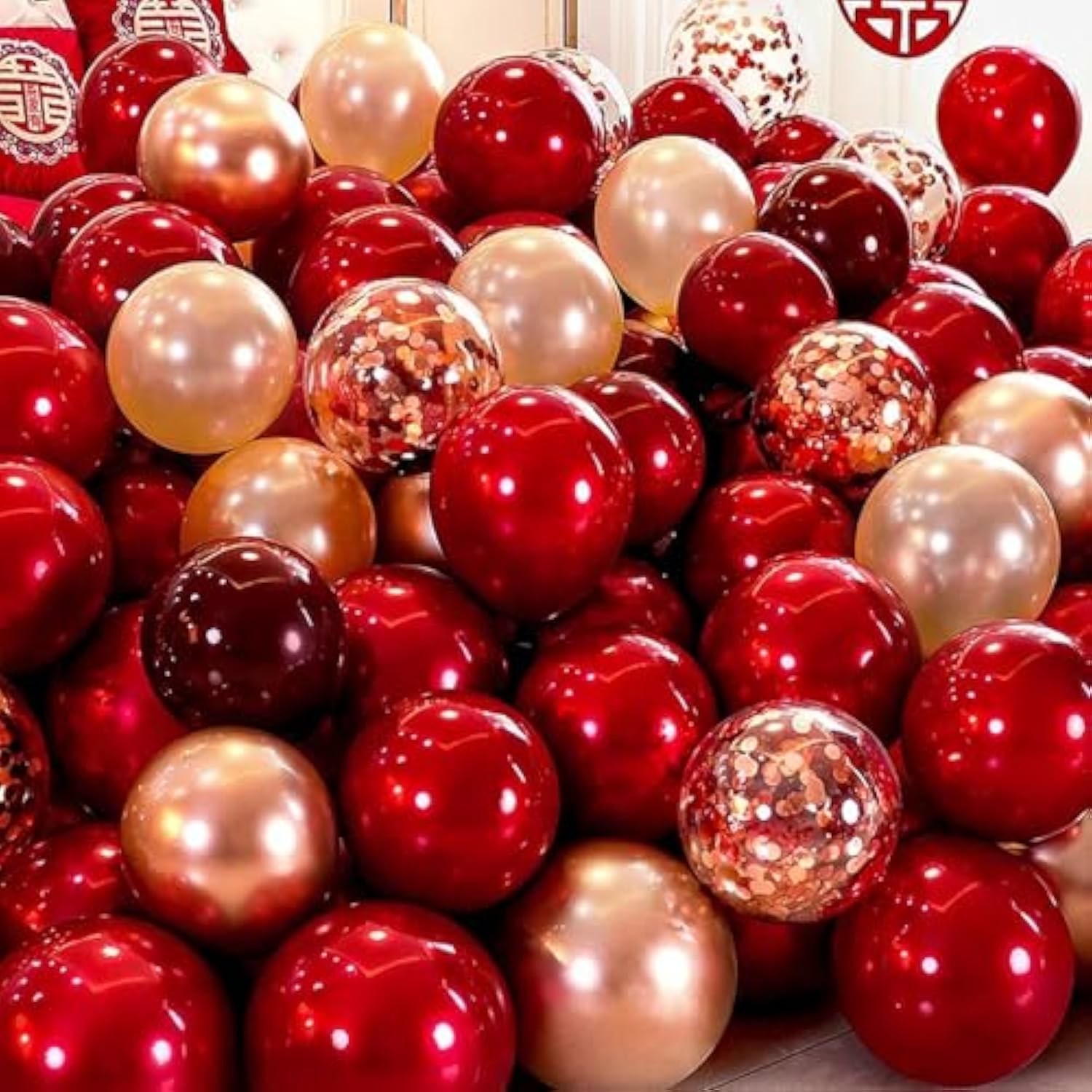 130Pcs Ruby Red Balloons Different Sizes 18" 12" 10" 5" Dark Red Latex Balloon Garland Arch Kit For Birthday Baby Shower Graduation Wedding Valentine'S Day Christmas Party Decorations