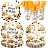 Construction Birthday Party Supplies Construction Theme Decorations Includes Plates, Cups, Napkins, Cutlery, Perfect For Boys Kids Birthday Party, Serves 24 Guests