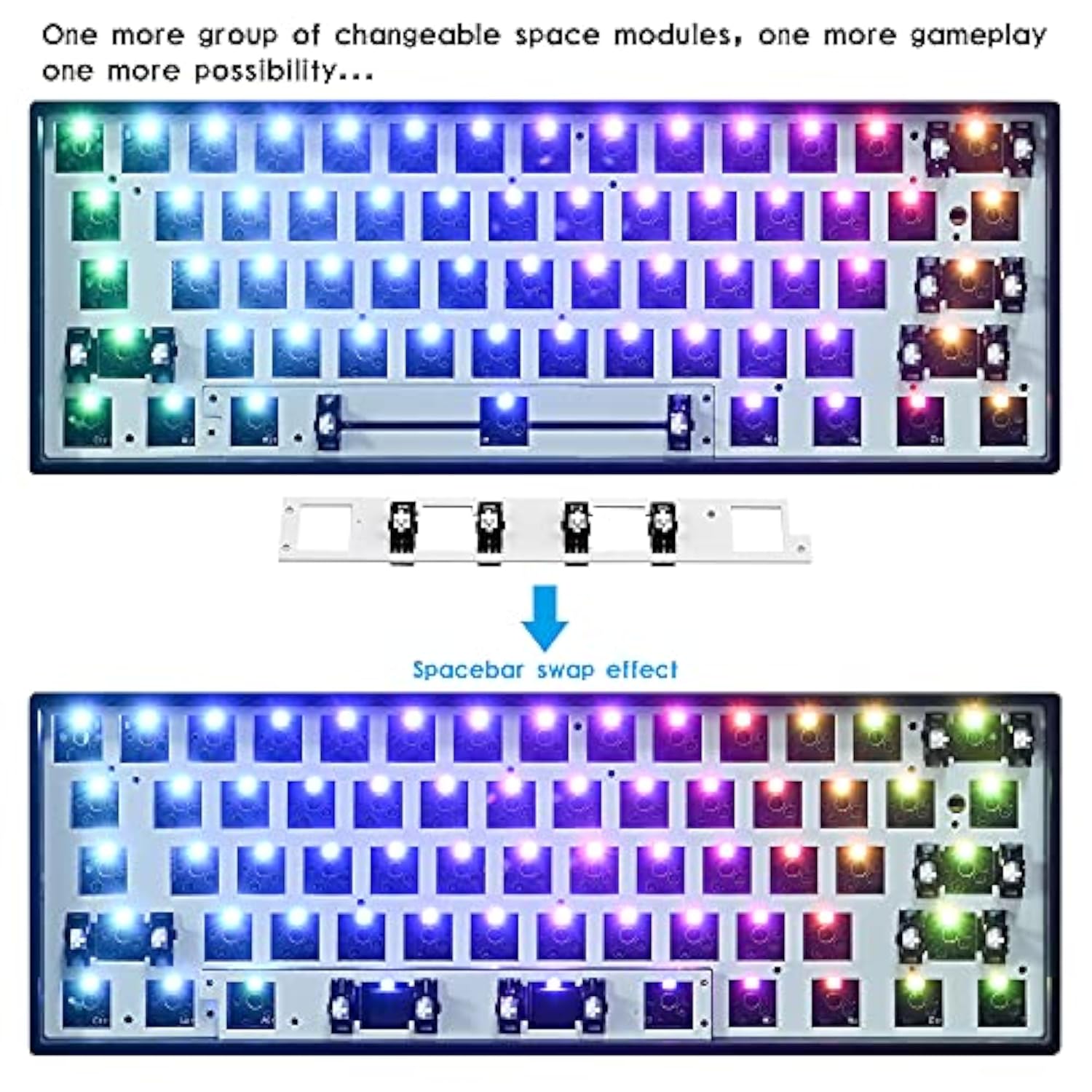 Gk61X V3 Pcb Plate Case For 60% Keyboard Custom Hot Swappable Rgb Keyboard Diy