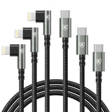 90 Degree Usb C To Lightning 10Ft, Iphone Charger [Apple Mfi Certified] 3Pack Fast Charging Cables Cord,10 Foot Right Angle Nylon Braided Usb C Lightning Cable For Iphone 14/13/12/11/Pro Max/Plus/8/7