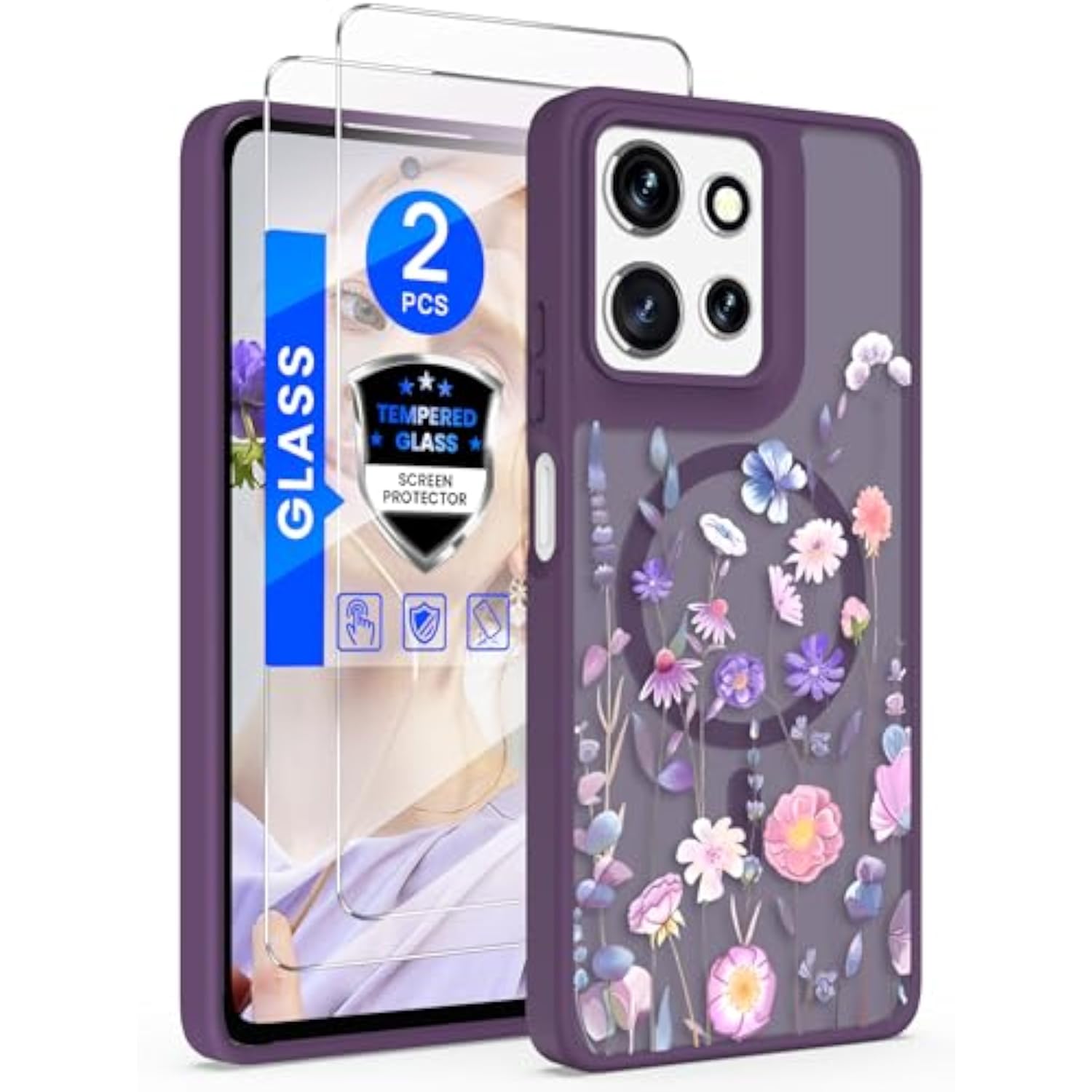 Magnetic Flower Case for Motorola Moto G Power 2025/2026 Colorful Phone Case