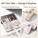 Jellypop Case For Iphone 16 Pro Max Case With Stand, Desert Titanium, Fit For Magsafe, 16Ft Military Grade Protection, Kickstand For Viewing & Work, Clear Back, Champagne Gold