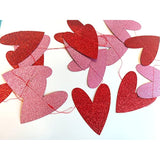 Red Glitter Be My Valentine Banner And Red Pink Valentines Day Heart Garland,Happy Valentines Day Banner For Valentine'S Day Party Wedding Home Decor