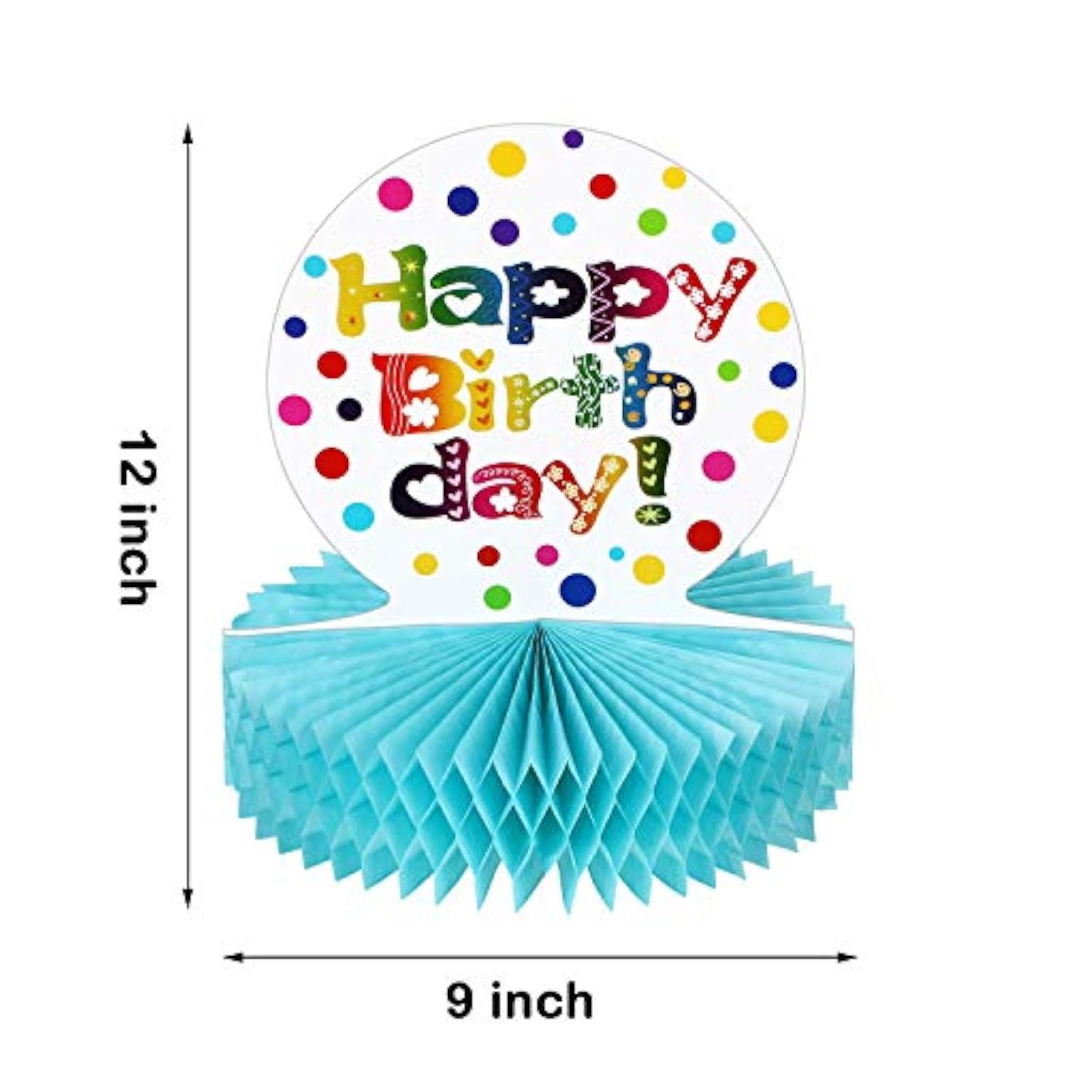 2-Piece Rainbow Honeycomb Centerpieces - Colorful Birthday Party Decorations