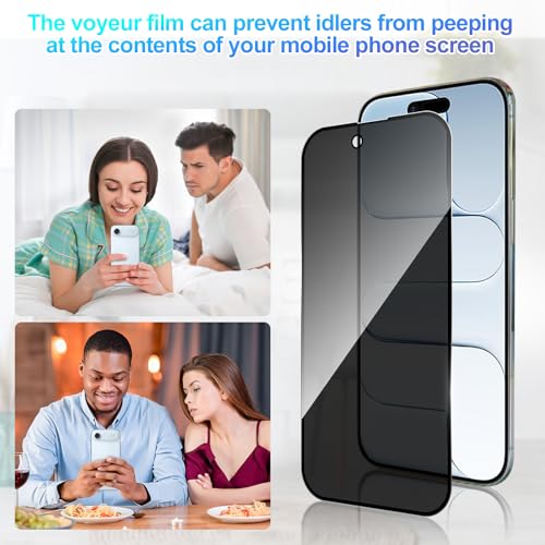 3 Pack Privacy Screen Protector for iPhone 17 Air [Anti-Spy Tempered Glass], Ultra HD, Anti-Scratch, Bubble-Free, Easy Install 9H Protective Glass