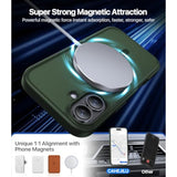 Magnetic For Iphone 16 Case,[Compatible With Magsafe][Military Grade Drop Protection] Anti-Fingerprint Translucent Matte Shockproof Protective Case For Iphone 16 Phone Case 6.1",Alpine Green