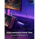 Usb C To Hdmi Adapter And Charger For Steam Deck, 2-In-1 4K @ 60Hz Type-C To H