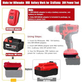 For Milwaukee Battery Adapter, Convert For Milwaukee To For Craftsman Battery Adapter, Make For M18 Battery Work For Craftsman New 20V Power Tool (Adapter Only)