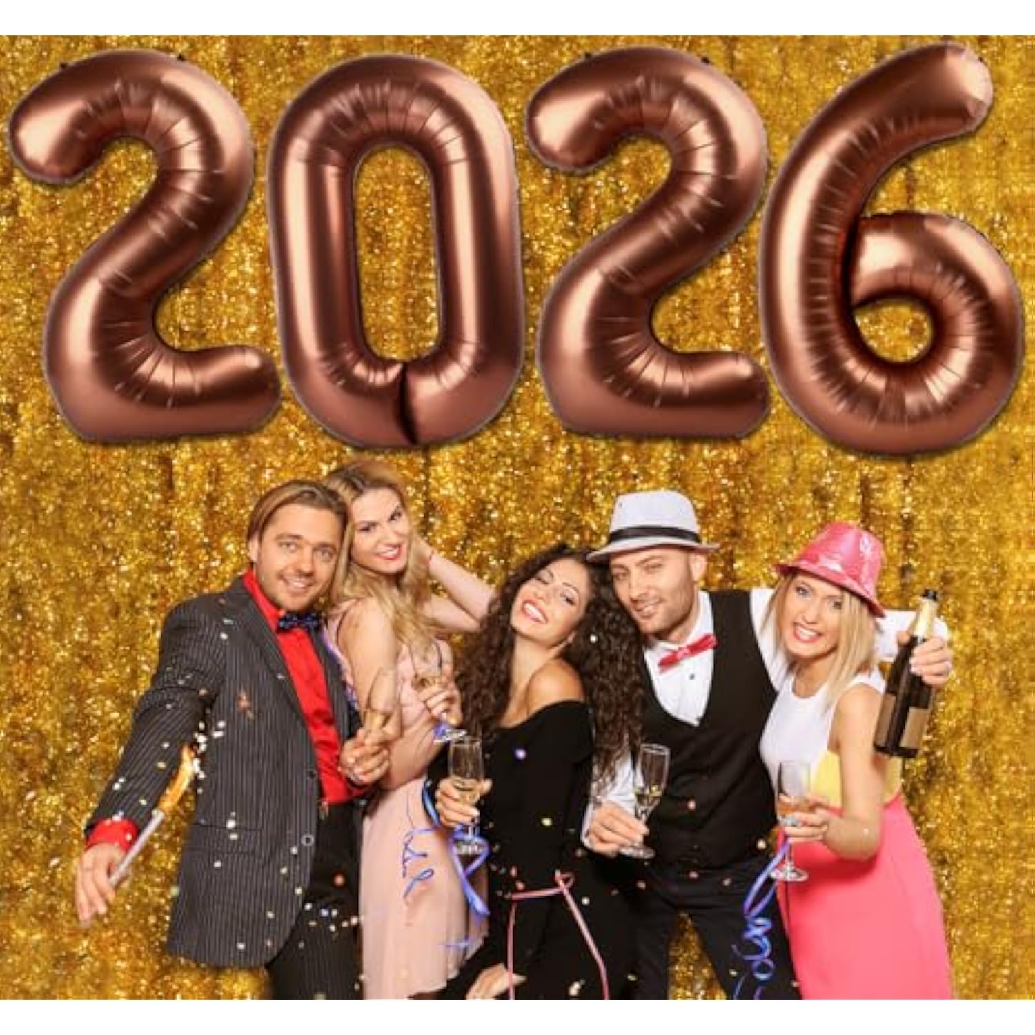 2026 Coffee Brown Balloon Numbers 40in for New Year Eve Party Decorations