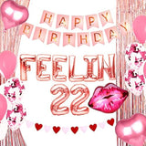 66 Pcs Feelin 22 Balloons Banner 22nd Birthday Party Supplies Decoration