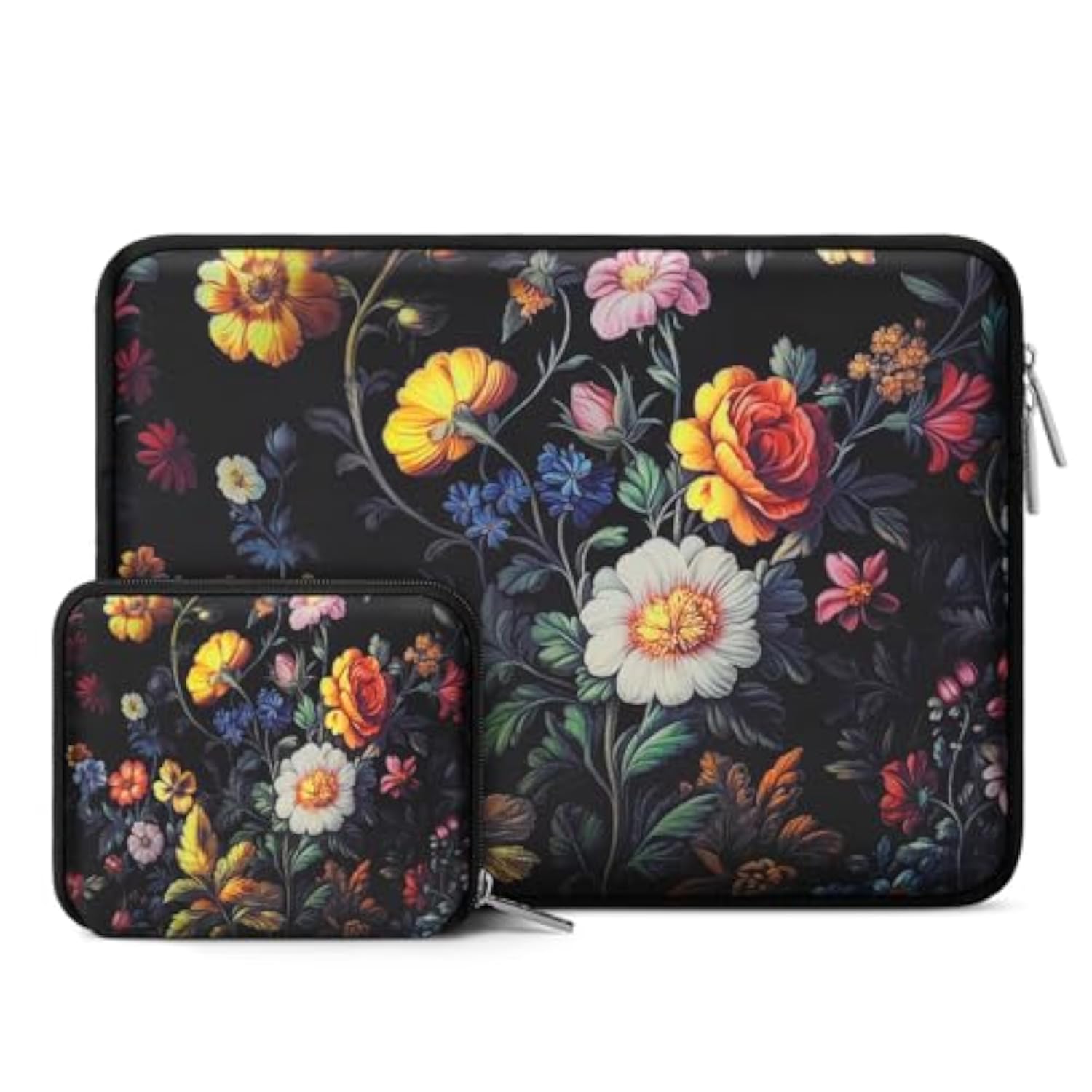 MOSISO Laptop Case 13.3 inch, 13-14 inch Laptop Sleeve Bag Compatible with MacBook Air/Pro 13 / Pro 14, HP Dell Acer ASUS Lenovo Notebook, Neoprene Computer Sleeve Bag with Small Case,Classical Garden